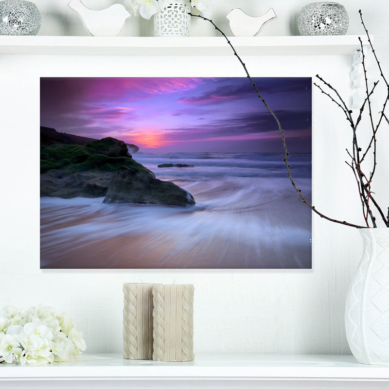 «Ocean Waves Motion», art mural - Vagues lentes, H 8 po x l 12 po x P 1 po, Toile tendue