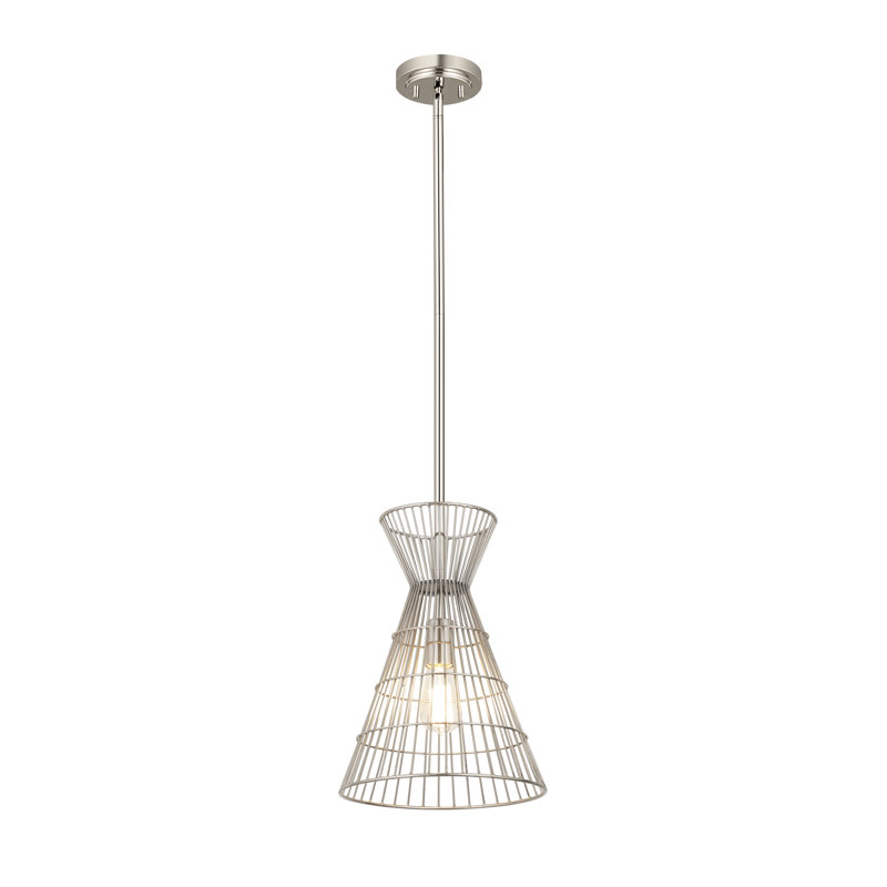 Luminaire suspendu conique à 1 lumière Alito, Nickel poli
