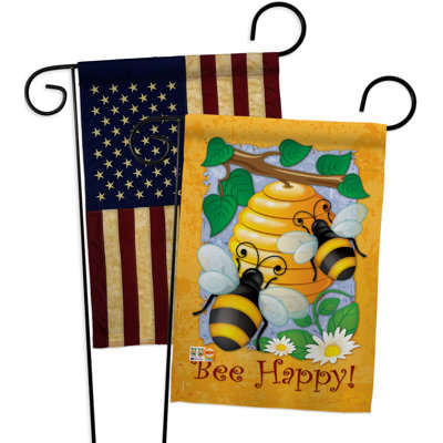 Double Sided 18.5'' H x 13'' W Polyester Independence Day Garden Flag