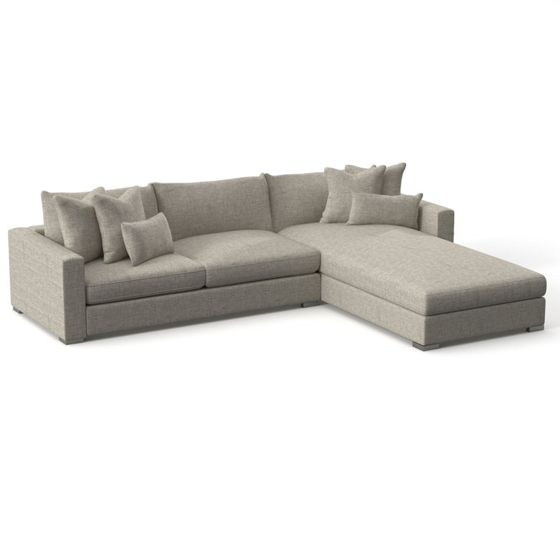 Helena 124" Wide Sofa & Chaise, Cream Linen 1429-002