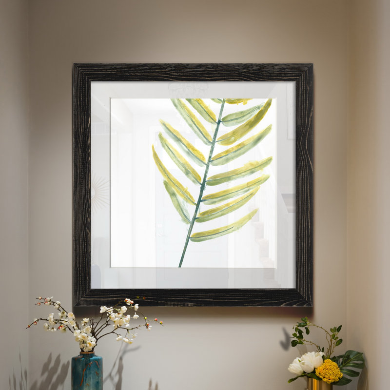 Verdant impressions VII-reproduction d’art, H 17 po x l 17 po x P 1,5 po, Papier encadré noir