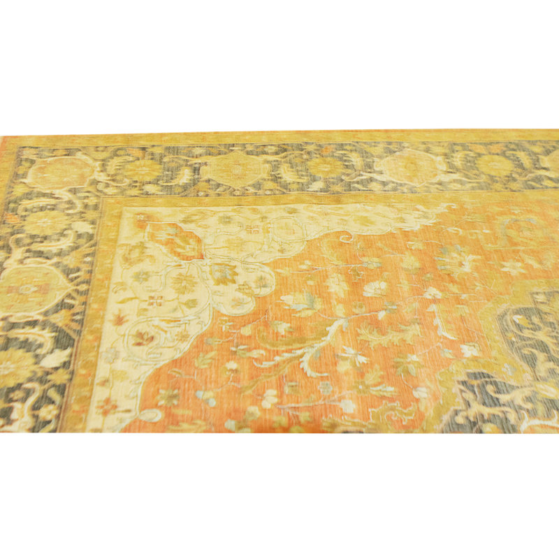 High-Quality Hand-Knotted Rust And Black Area Rug