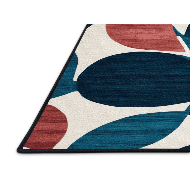 Tapis vert aquarelle lavable à la machine, Rectangulaire 8 pi x 10 pi