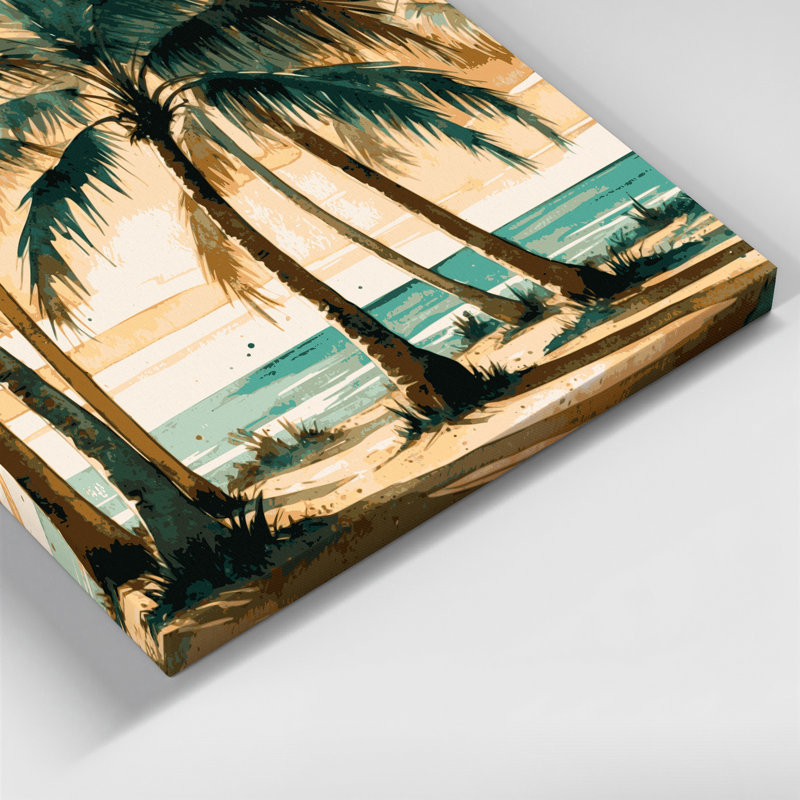 «Coastal Palm Grove», art mural sur toile beige, H 11 po x l 14 po