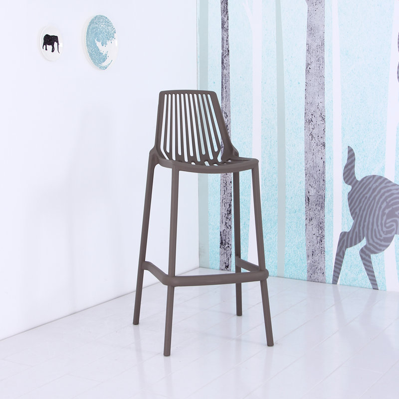 Tabouret de bar 29,5 po en plastique Brenna, Gris