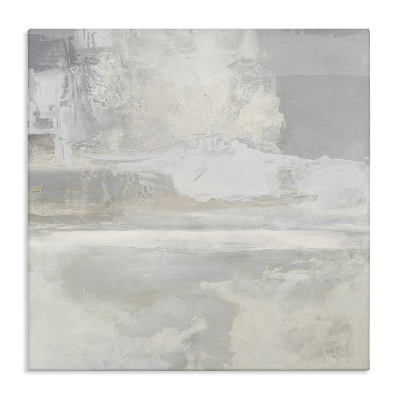 Abstrait serein de la toile grise, design par Rachel Springer, H 17 po x l 17 po
