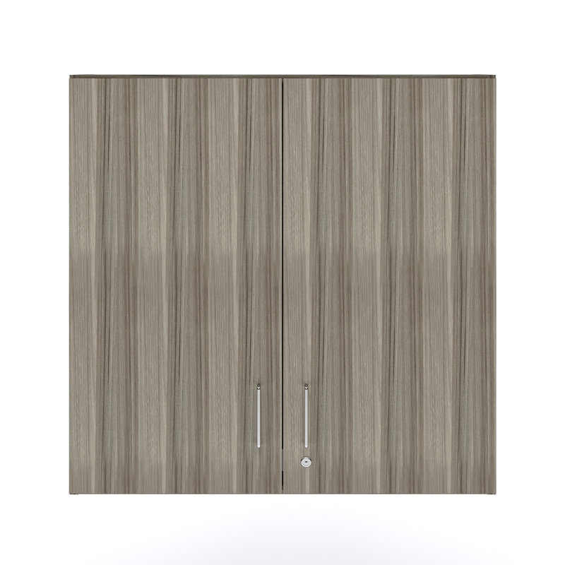 Armoire de classe en bois manufacturé à 4 compartiments, Oui, Gris orme ombré
