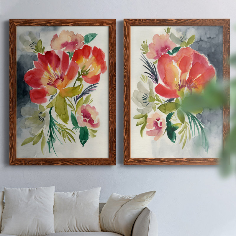Twilight Brights I - ensemble de 2 peintures sur toile encadrées, H 31,5 po x l 47 po x P 1,5 po, Toile avec cadre érable