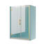 Porte de douche sans cadre à charnières avec paroi de douche fixe en verre trempé transparent SGCC de 9,5 mm (3/8 po), finition or brossé, dimensions : 119-122 cm (47-48 po) de largeur x 183 cm (72 po) de hauteur-125980723