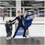 SP13637 Couple de danseurs de glace en carton découpé debout debout