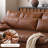Brown Faux Leather Metal Solid Wood Standard Sofa bed-168487780