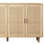 Armoire de rangement élégante et fonctionnelle en rotin à 4 portes 62,20 po, pour la chambre à coucher, le salon, le bureau, facile à assembler (même SKU: W757133282)