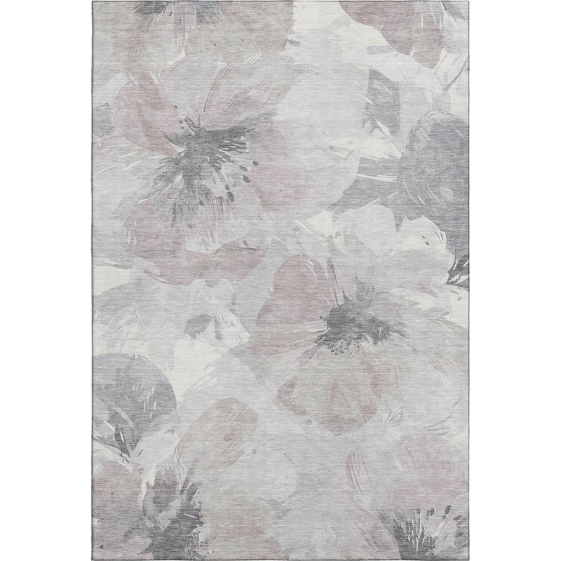 Premium Machine Washable Harjo AMF1554 Floral Rug, Rectangle 8' x 10'