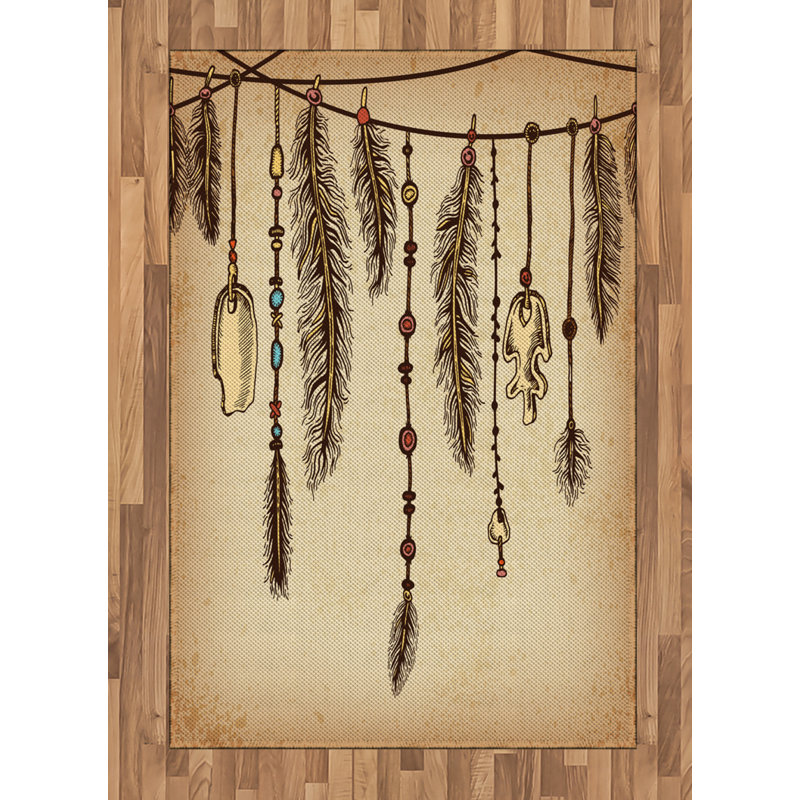 Tribal High Density Long Fiber Poly Threads Decorative Area Rug Carpet, Rectangle 4' x 5'8"