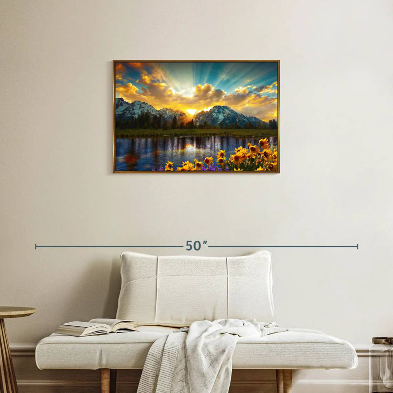 Grand Teton, Cadre flottant doré, 31 po x 21 po