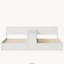 Ensemble de 2 cadres de lit plateforme simple avec bureau de rangement réglable, tablette flexible, lit de rangement pour chambre d'enfant, blanc-133657842
