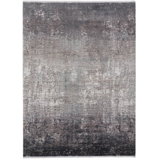 Tapis gris argenté / noir Lindstra