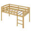 Lit mezzanine bas en bois avec échelle