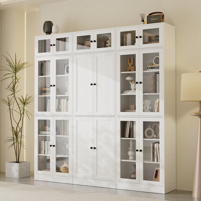 86.7'' H X 70.9'' W Book Cabinet Storage Bookcase Set