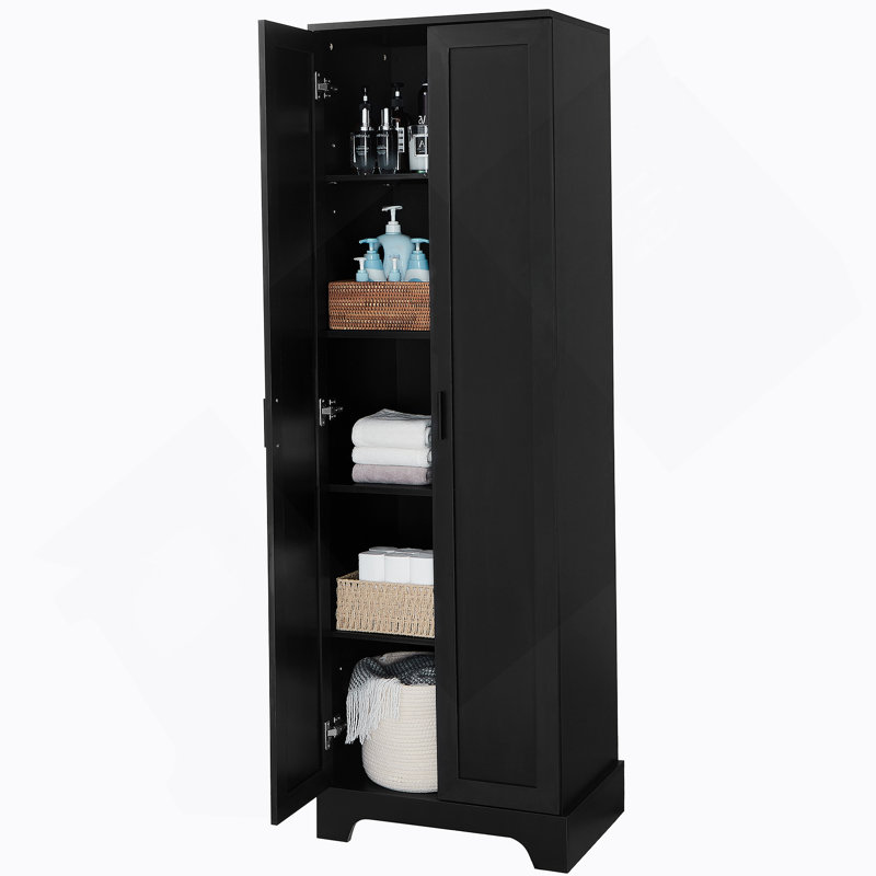 Storage Cabinet With Adjustable Shelf, Black