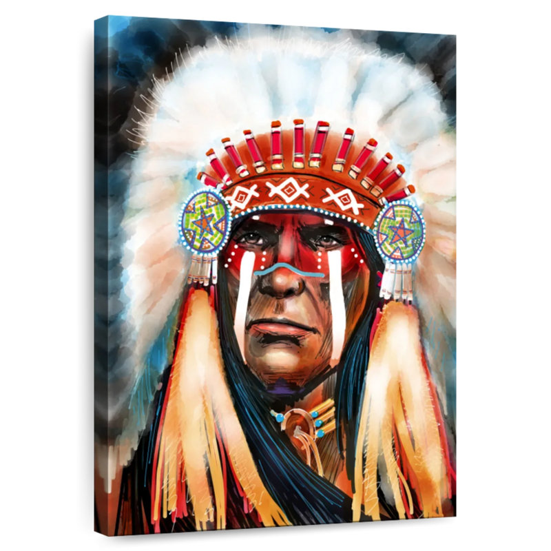 Lelar Native Indian Chief, 24" H x 16" W