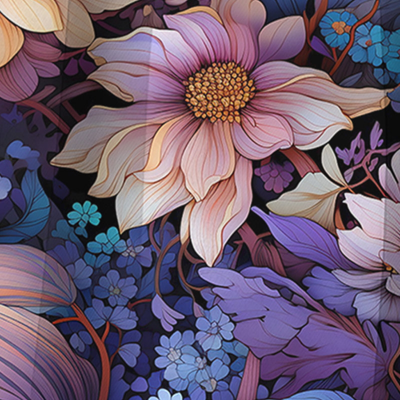 Pivoines célestes bleues Stellar Pure I - panneaux de rideaux floraux, L 52 po x L 108 po