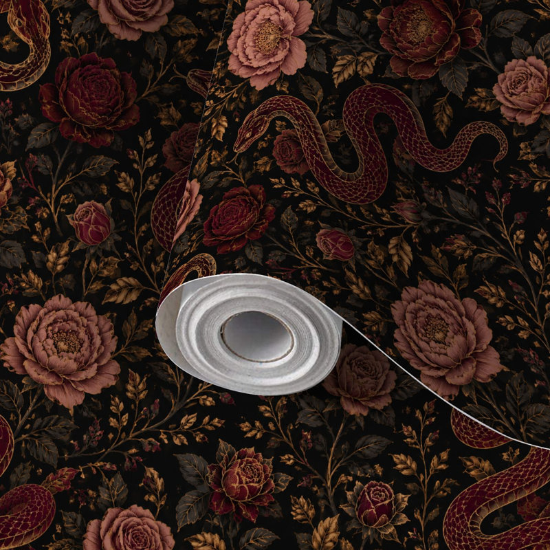 Papier peint auto-adhésif auto-adhésif et amovible 24 po x 118 po Serpents, 117.6" W x 22.8" H