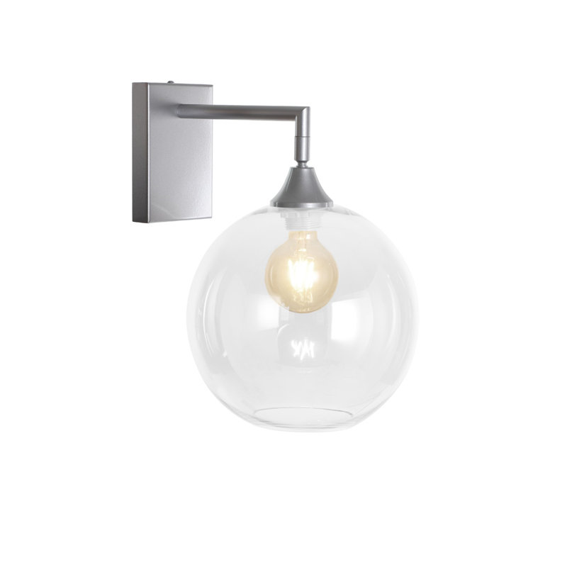 Bonview Armed Sconce, Silver, Clear