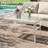 Wicker Patio Coffee Table, 34.48" Rectangle Outdoor Coffee Table With Tempered Glass Top And 2-Tier Storage Shelf, All-Weather Rattan Patio Side Table For Outside Poolside Deck Garden, Cream White-501445043
