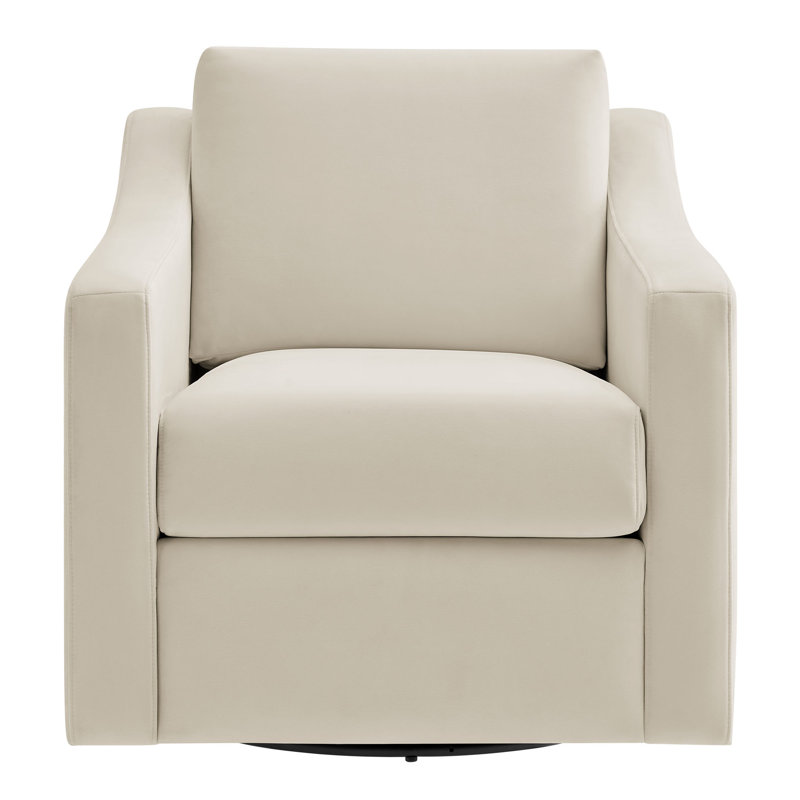Liora Performance Velvet Armchair, Alabaster Velvet