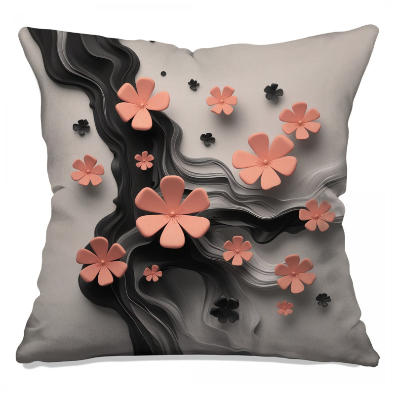 Coussins en papier rose, 18 x 18 pouces