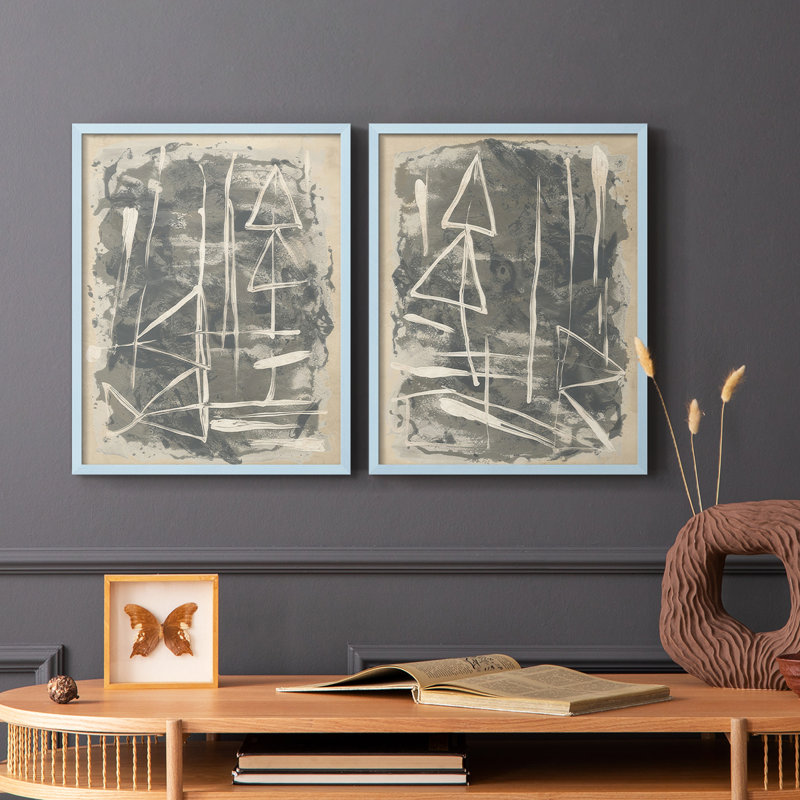 Impression encadrée Mapa Linea I-Premium - prête à être accrochée - aucun clou requis - aucun clou requis, Bleu