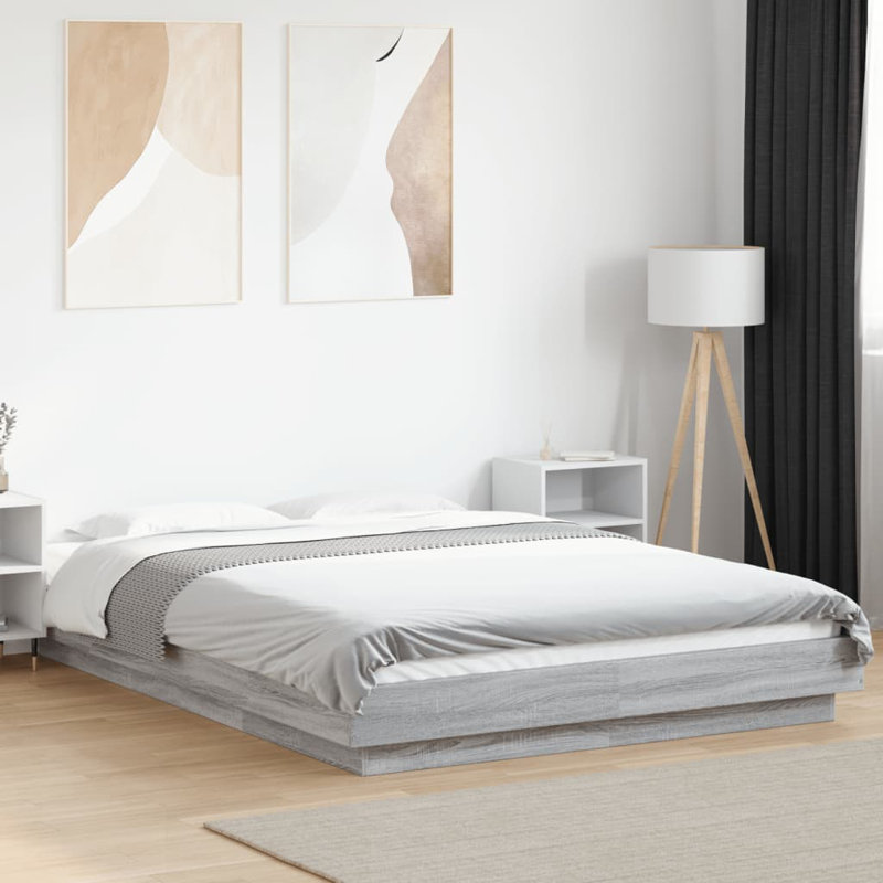 Pasol Bed, Double (4'6), Grey Sonoma