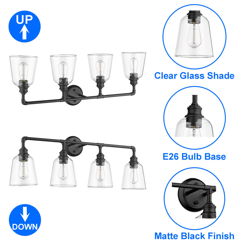Rachal 4 - Light Vanity Light, Matte Black