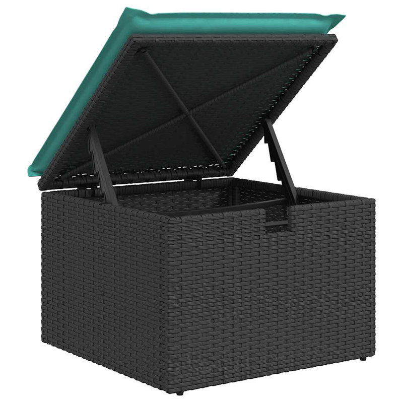  Ensemble de canapé de patio 8 pièces avec coussins en rotin de polyester noir