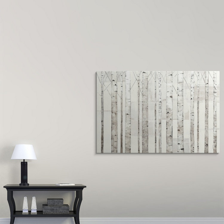 «Birch Trees on White», impression de Sanna, H 40 po x l 60 po x 1,5 po, Toile
