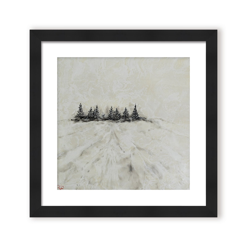 Nature Inspired "Frosted Horizon" Canvas Wall Art By , 12" H x 12" W, Framed Print, Black