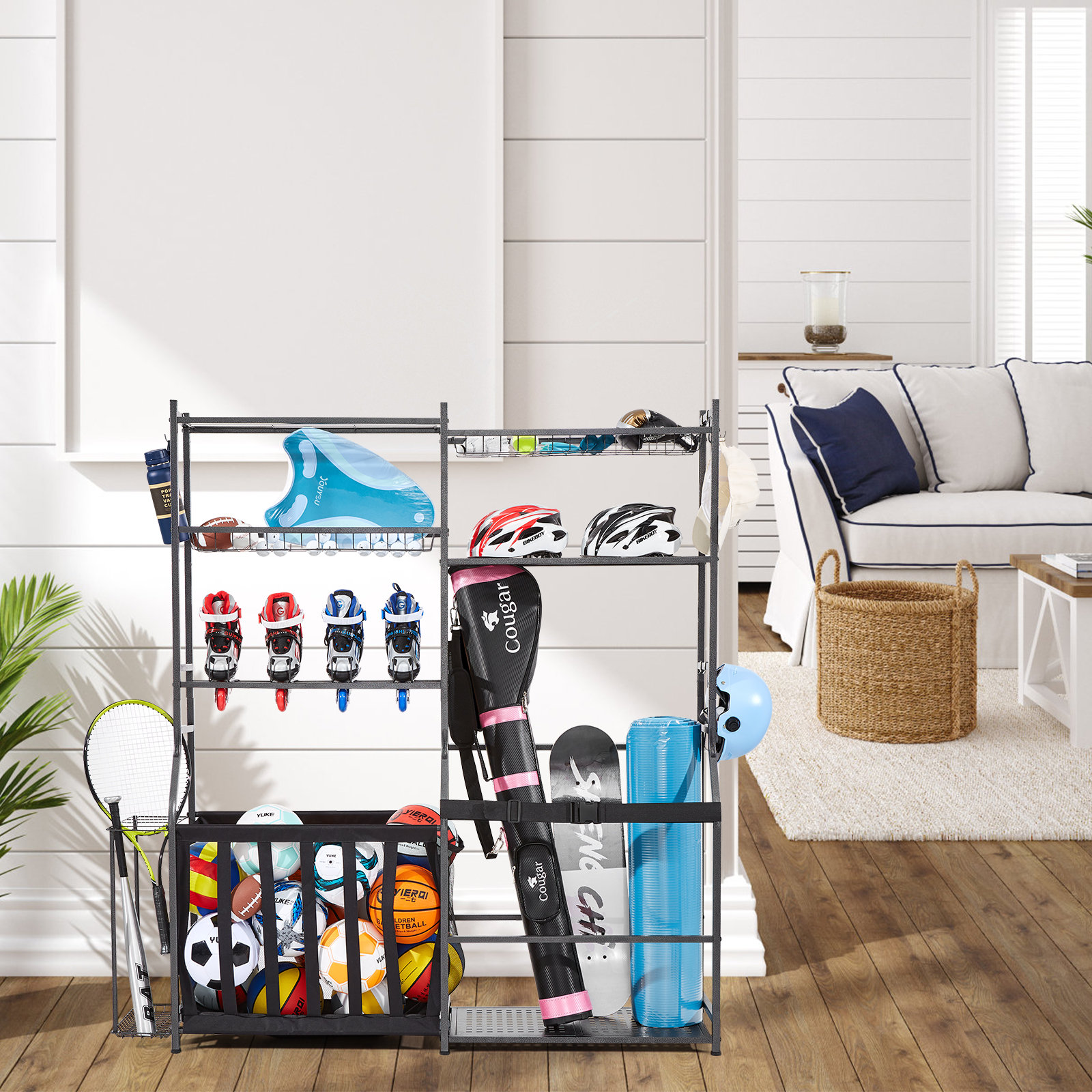 VEVOR Steel Freestanding Adjustable Multi-Use Sports Rack | Wayfair