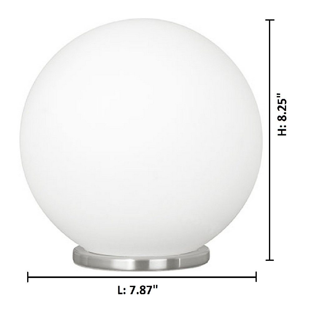 Mia Globe Lamp, 8.25" H x 7.87" W x 7.87" D, Silver