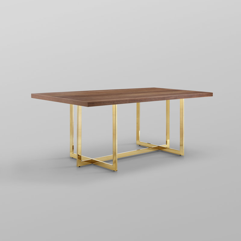 Table de salle à manger Kirtos, Chrome, Noyer, L 78,8 po x l 39,5 po
