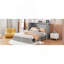 Lit escamotable avec tiroir et ensemble de prises et ports USB, structure de poulie