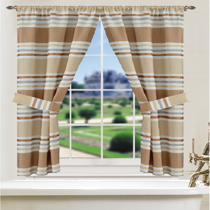 Asherton Semi Sheer Curtain Pair, Beige