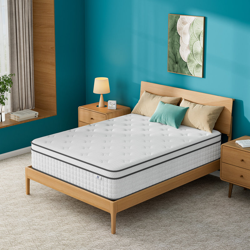 Matelas hybride en gel de refroidissement moyen 8 po / 10 po / 12 po, ressorts ensachés dans une boîte, certifié OEKO-TEX®