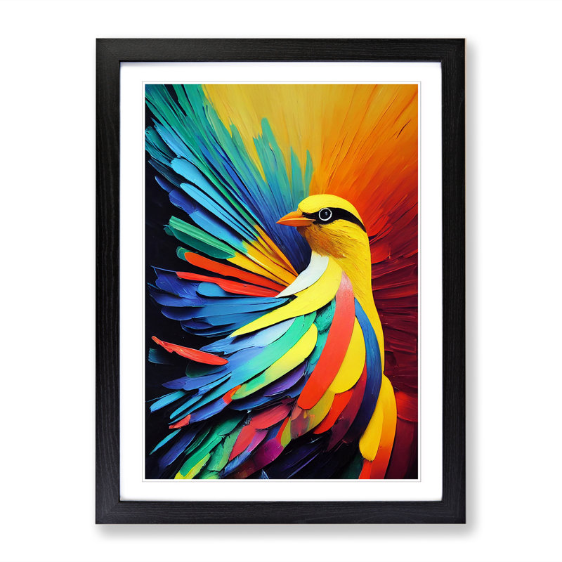 Bird - Single Picture Frame Print, Black Framed, 64cm H x 46cm W x 2cm D