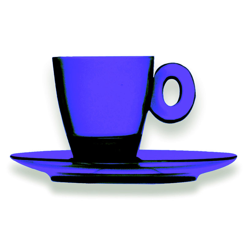 Polycarbonate Espresso Cup with Saucer - 12 Pieces - Olivine, Amethyst, 12