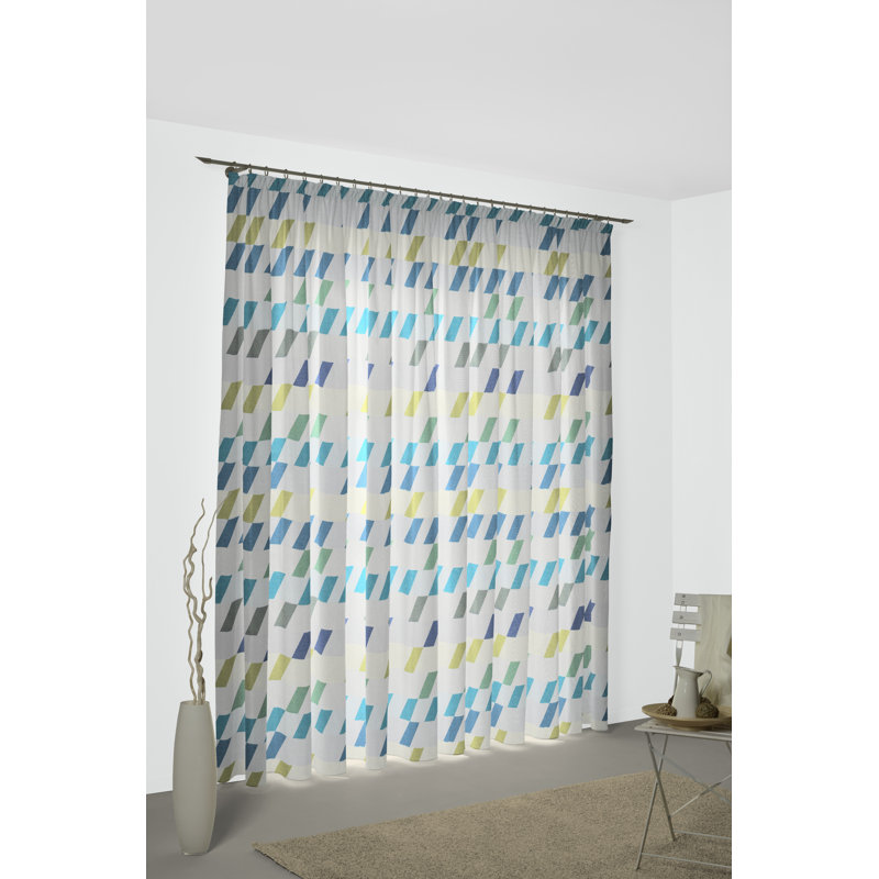 Lopez Room Darkening Single Panel, Blue, green and grey, 225cm H x 132cm W