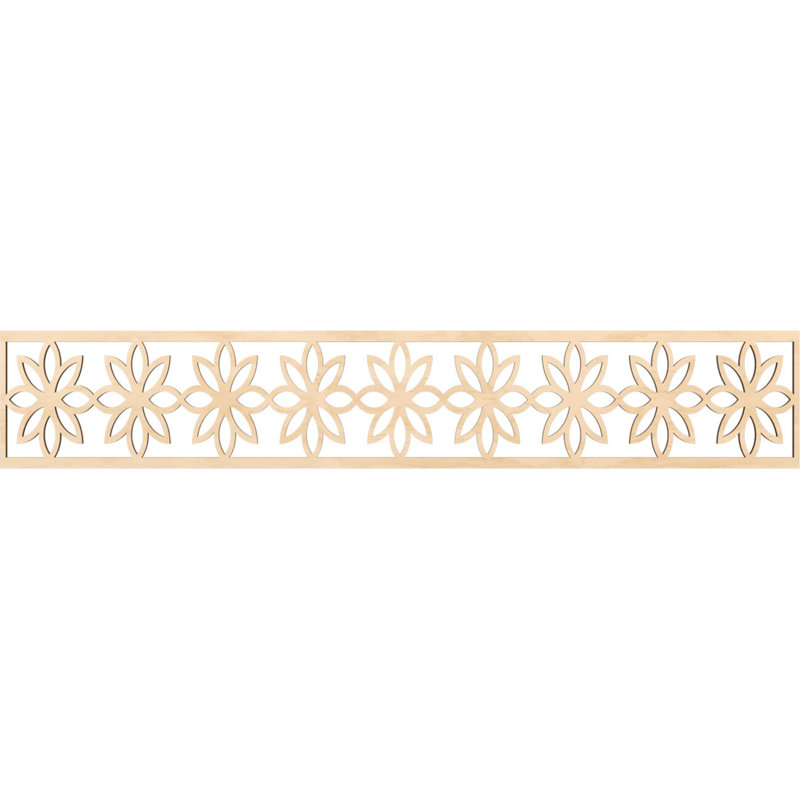 Moulure de marguerite en bouleau l 46 5/8 po x H 8 po x T 1/4 po, H 8 po x l 46,625 po x P 0,25 po, Bouleau