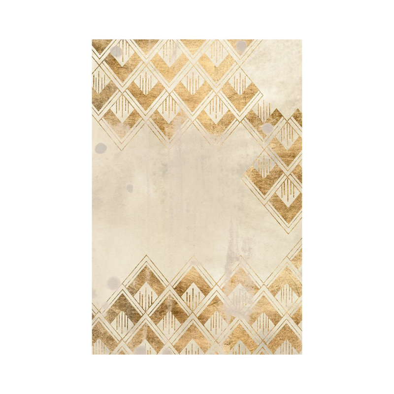 Deco Pattern In Cream III by June Erica Vess - Wrapped Canvas Print