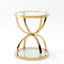 Table d'appoint moderne en verre 19,69 po avec 2 niveaux, cadres en forme d'anneau, table basse ronde, table de chevet pour le salon, la chambre à coucher et le bureau-1832806752-1832806755