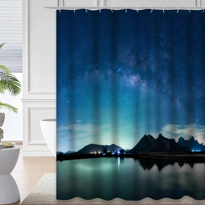Rideau de douche transparent transparent, rideaux de douche pour la salle de bain avec 12 crochets, 72" L x 72" W